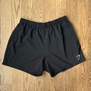 Gymshark Mens Black Athletic Shorts 5 Inch Inseam Size Large